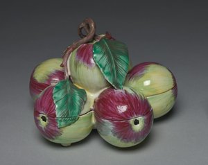 Bedeckte Schachtel in Form von sechs Äpfeln, Hersteller Sceaux-Fabrik, ca. 1760