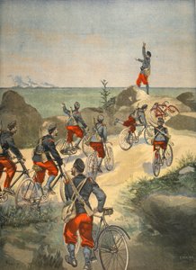 Radfahrdienst entlang der Küste Kubas, Illustration aus Le Petit Journal: Supplement illustre, 1898