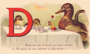 D: Gott! wie gierig Enten sind! Das Dinette ist ihr größtes Glück! von French School