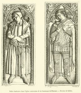 Grabplatten in der unterirdischen Kirche der Kartause von Florenz von French School