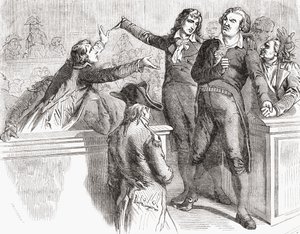 Danton und Desmoulins verteidigen sich vor dem Konvent, 30. März 1794, aus 
