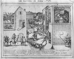 Tod von Admiral Gaspard II de Coligny (1519-72) zur Zeit des Massakers an Bartholomäus 1572