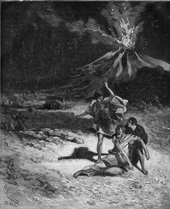 Tod von Gaius Plinius Secundus der Ältere. Plinius der Ältere (23-79), Naturforscher und lateinischer Schriftsteller (Während des Ausbruchs des Vesuvs; 79 wollte er dorthin laufen, um dieses Phänomen zu beobachten; aber als er sich dem Vulkan zu sehr näher von French School