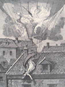 Tod von Madame Blanchard bei einem Luftfahrtunfall im Jahr 1819