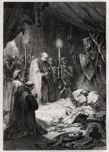 Tod von Saint Louis in Tunis am 25. August 1270 - Tod von St. Louis (während des 7. Kreuzzugs, am 25. August 1270) - Gravur aus „L