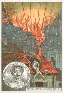 Tod der Ballonfahrerin Sophie Blanchard, 1819 von French School