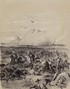 Niederlage der eindringenden Kimbern durch den römischen General Gaius Marius in der Schlacht von Vercellae, Italien von French School