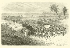 Abreise der Kapitäne Speke und Grant und ihrer Karawane von French School
