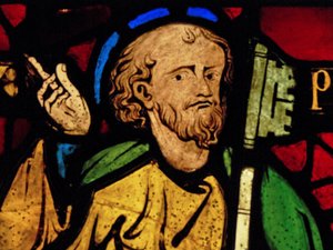 Darstellung von St. Petrus: Grisaille aus der Kapelle des Schlosses, Rouen?