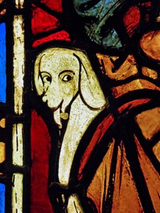 Darstellung eines Hundes - im St. Paulus Panel aus der Kapelle des Schlosses, Rouen?