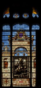 Darstellung des Südfensters in der Kapelle im Schloss Chantilly von French School