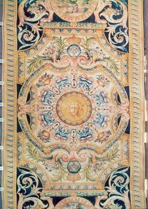 Detail eines Savonnerie-Teppichs, hergestellt für die Grande Galerie des Louvre, ca. 1680