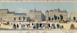 Detail eines Panoramas des Boulevard des Italiens, ca. 1840 von French School