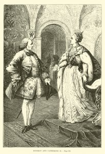 Diderot und Katharina II von French School
