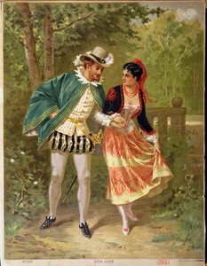 Don Juan, Szene aus der Oper Don Giovanni von Wolfgang Amadeus Mozart (1756-91), 1879 von French School