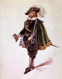 Don Salluste Kostüm für Victor Hugos Ruy Blas. Zeichnung von Albert aus dem Jahr 1872. Maison Victor Hugo, Paris