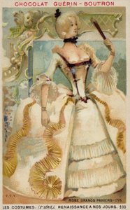 Kleid mit großen Reifröcken, 1715 von French School