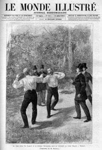 Duell zwischen Charles Floquet (1828-1896) und General Boulanger (1837-1891) im Jahr 1888 nach einem verbalen Austausch im Haus.