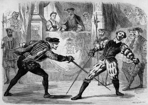 Duell zwischen Francois de Vivonne de la Chataigneraie und Guy de Chabot, Baron de Jarnac, Saint Germain en Laye, Frankreich 10. Juli