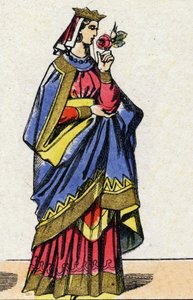 Kapetingische Dynastie: Porträt von Berthe von Holland, Königin von Frankreich, Ehefrau von Philipp I. von Frankreich von French School