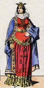 Karolingische Dynastie: Porträt von Bertrade oder Berthe von Laon, bekannt als Berthe mit dem großen Fuß, Königin der Franken, Ehefrau von Pippin dem Kurzen
