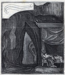 Ohr des Dionysius - Innenansicht der Höhle, bekannt als Ohr des Dionysius in Syrakus - Gravur in „Sciences brought to the graceful of all - physics and chemistry“ von Alexis Clerc - Ende des 19. Jahrhunderts von French School