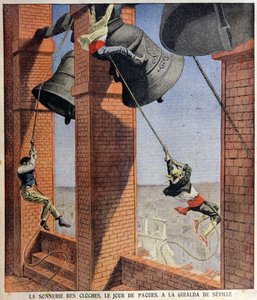 Osterglockenläuten an der Giralda in Sevilla, Titelillustration für Le Petit Journal, 19. April 1908