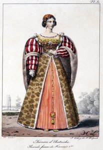 Eleonore von Österreich (1498/1558), Infantin von Spanien, Ehefrau von König Manoel von Portugal und zweite Ehefrau von Franz I., König von Frankreich. von French School