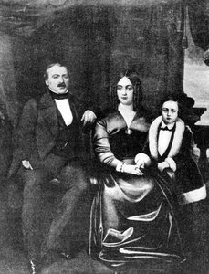 Emile Zola und seine Eltern, ca. 1846
