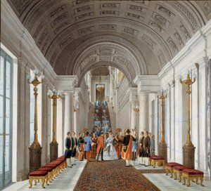 Kaiser Napoleon III. (1808-1873) und Kaiserin Eugénie (1826-1920) in den Tuilerien von French School
