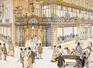 Eingang des Le Maire Restaurants in Paris, um 1895