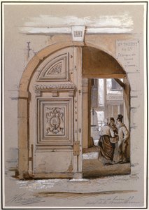 Eingang zum Hotel der Marquise de Brinvilliers, 28 rue de Bievre, Paris von French School