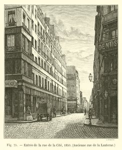 Eingang zur Rue de la Cité, 1850, ehemalige Rue de la Lanterne von French School