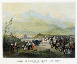 Einzug der französischen Armee in Chambéry, 25. September von French School