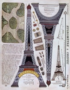 Epinal-Bild Nummer 420 (Große Konstruktion) von 1908 über den Eiffelturm