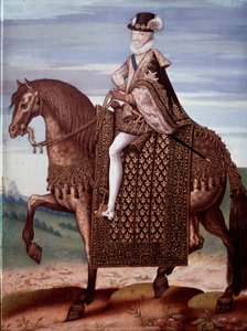 Reiterporträt von Heinrich IV. (1553-1610) König von Frankreich (Porträt von Heinrich IV. König von Frankreich) Anonymes Gemälde