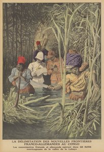 Festlegung der Grenze zwischen französischen und deutschen Gebieten im Kongo von French School