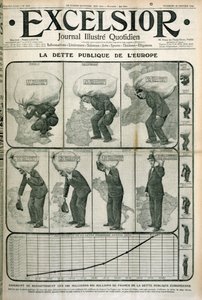 Europas Staatsschulden, Titelblatt der Zeitschrift Excelsior, 23. Januar 1914 von French School