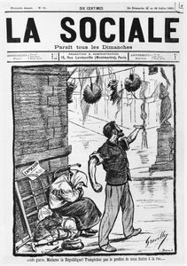 Zwangsräumung, Titelseite von La Sociale, 21.-28. Juli 1895
