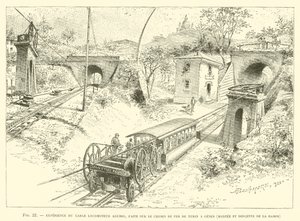 Erfahrung mit dem Agudio-Lokomotivkabel, gemacht auf der Eisenbahn von Turin nach Genua, Auf- und Abstieg der Rampe von French School