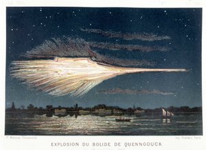 Explosion des Boliden von Quenngouck (Meteorit) am 27. Dezember 1857 - in „Le Ciel“ von Amédée Guillemin, Paris von French School