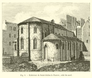 Außenansicht von Saint-Julien le Pauvre, Nordseite von French School