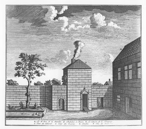 Außenansicht des Hauses von François Rabelais in Chinon (Stich)