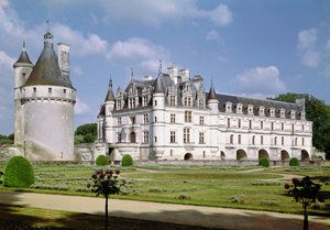 Außenansicht des Donjon, des Château de Bohier und der Grande Galerie von Nordwesten
