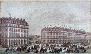Außenansicht der Louvre-Kaufhäuser von French School