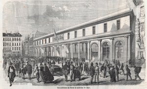 Außenansicht der Pariser Medizinischen Fakultät - Gravur in „Tableau-de-Paris“ von Edmond Texier 1852