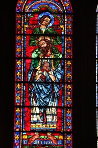 Ezechiel mit St. Johannes auf seinen Schultern von French School