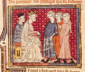 F.204v König Philippe I (1053-1108), Grandes Chroniques de France, 1375-79