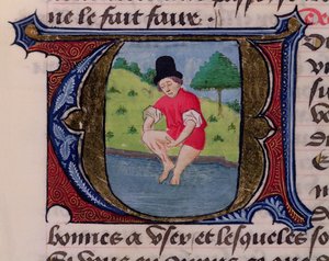 F.27v Aderlass, aus Traite de Medecine von Aldebrande de Florence, 1356