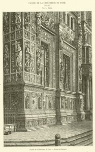 Fassade der Kartause von Pavia (Gravur) von French School
